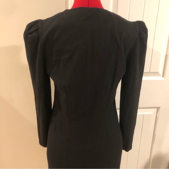 Vintage 1980s Goody Brand Wednesday Adams Style Drop Waist Long-sleeve Dress - Picture 10 of 12